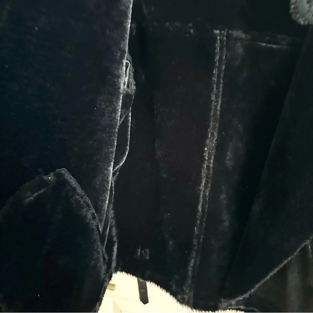 Black hutch moto fur jacket - Picture 5 of 6